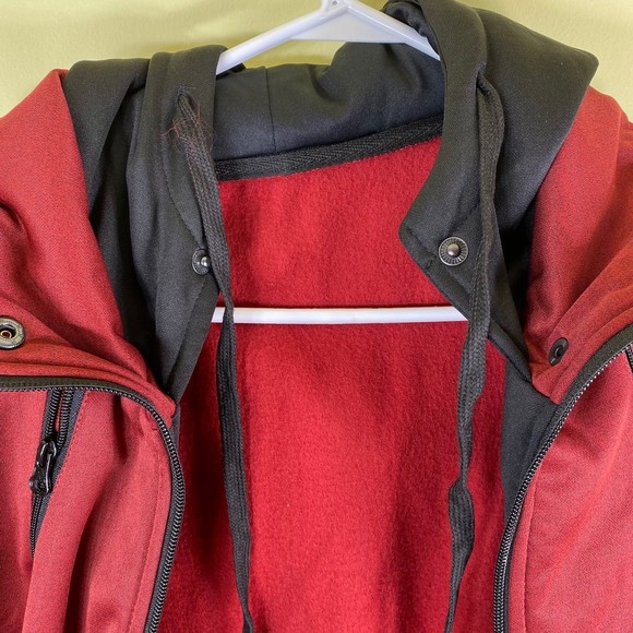 New Hooded Jacket Slim Fit Turtleneck Fleece Zip Up Hoodie Outerwear Men’s 2XL - Picture 9 of 11